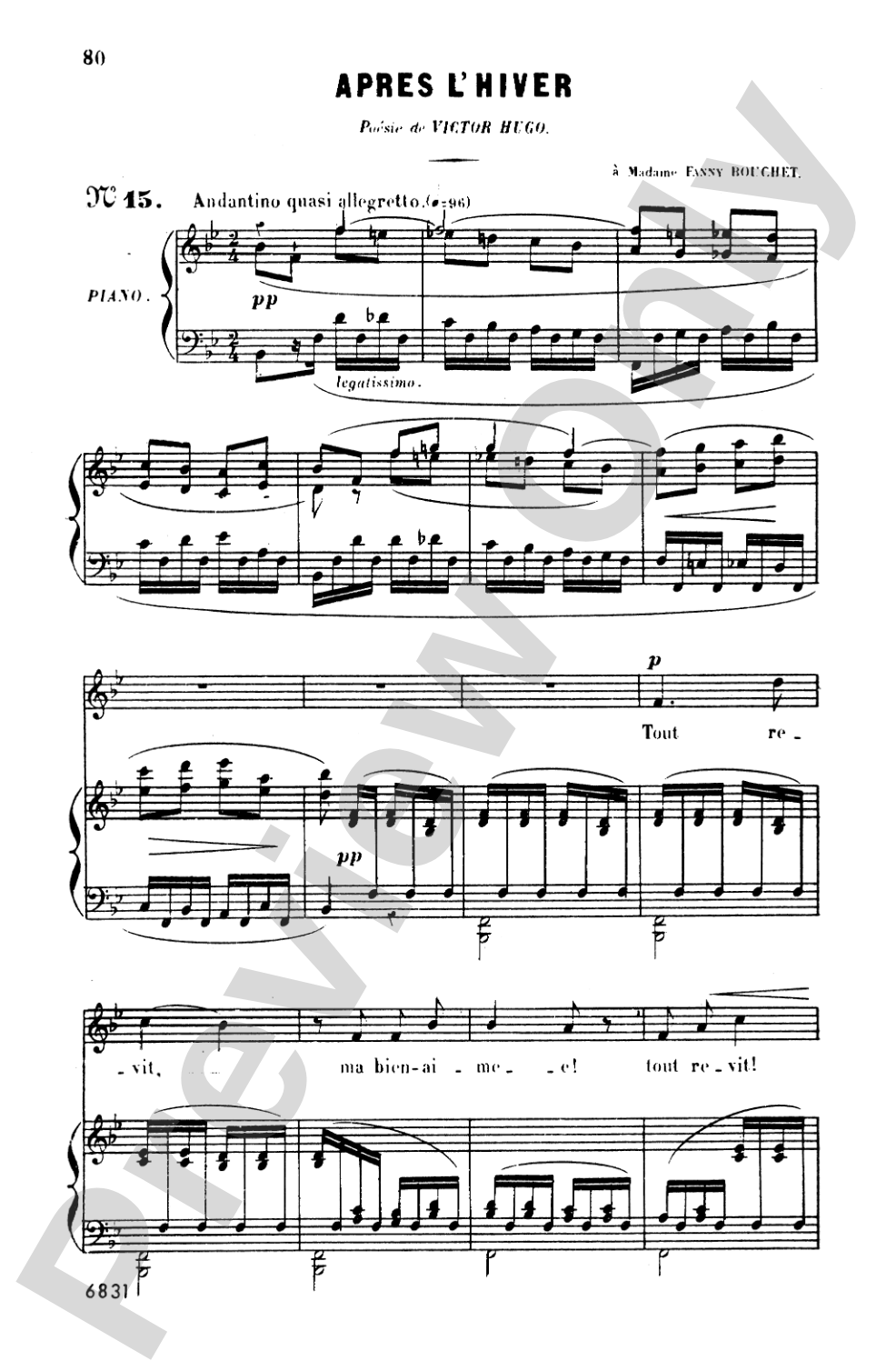 Bizet: Twenty Melodies-- Soprano or Tenor (French)