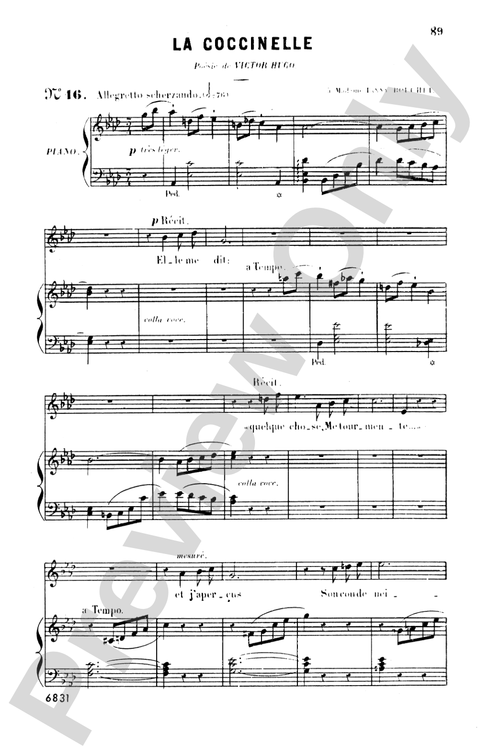 Bizet: Twenty Melodies-- Soprano or Tenor (French)