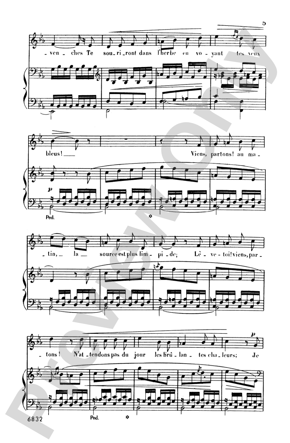 Bizet: Twenty Melodies-- Mezzo-Soprano or Baritone (French): Vocal Book