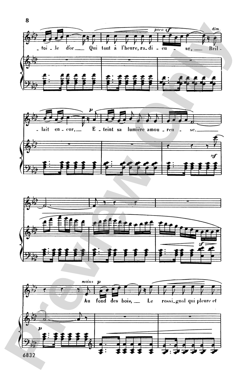 Bizet: Twenty Melodies-- Mezzo-Soprano or Baritone (French)
