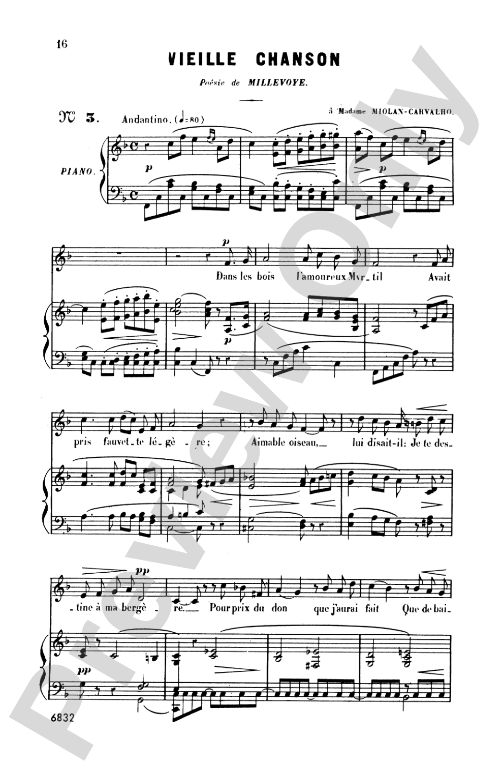 Bizet: Twenty Melodies-- Mezzo-Soprano or Baritone (French)