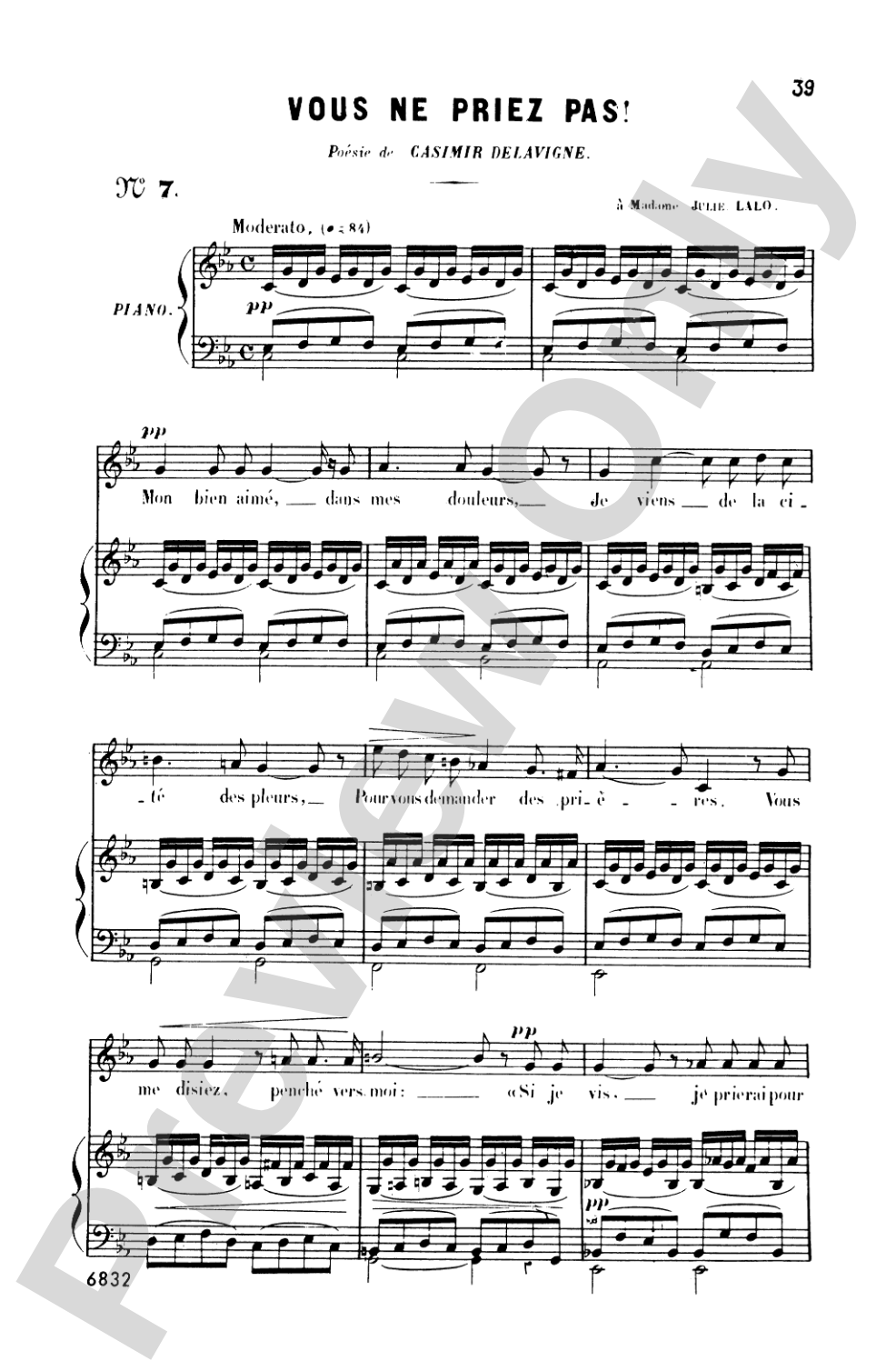 Bizet: Twenty Melodies-- Mezzo-Soprano or Baritone (French)
