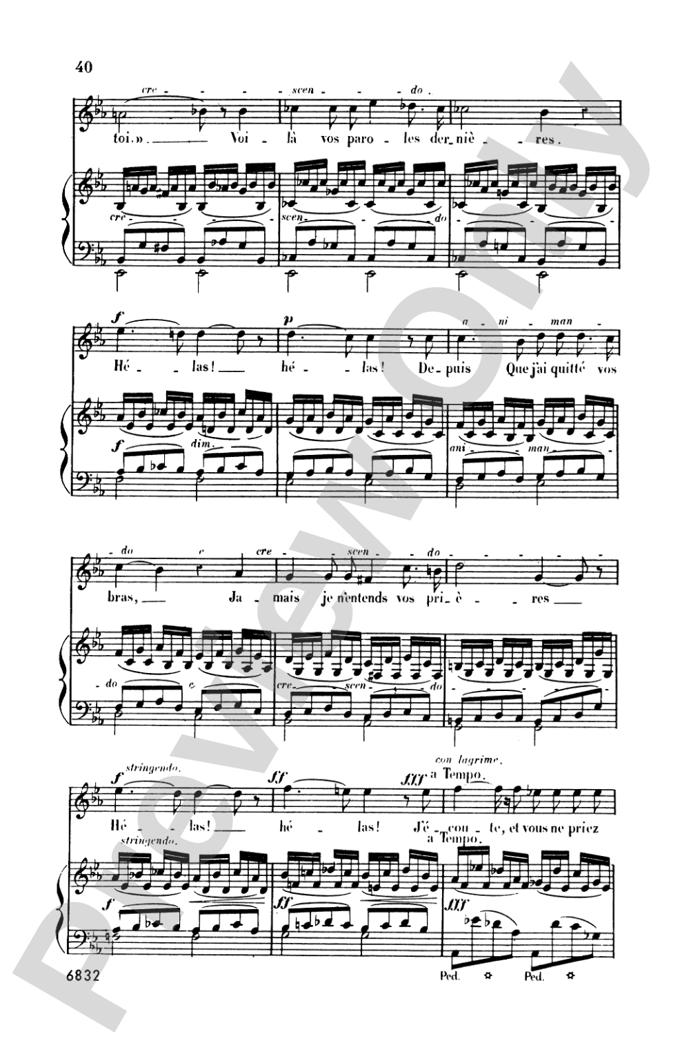Bizet: Twenty Melodies-- Mezzo-Soprano or Baritone (French)