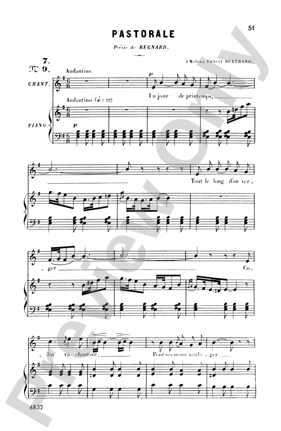 Bizet: Twenty Melodies-- Mezzo-Soprano or Baritone (French)