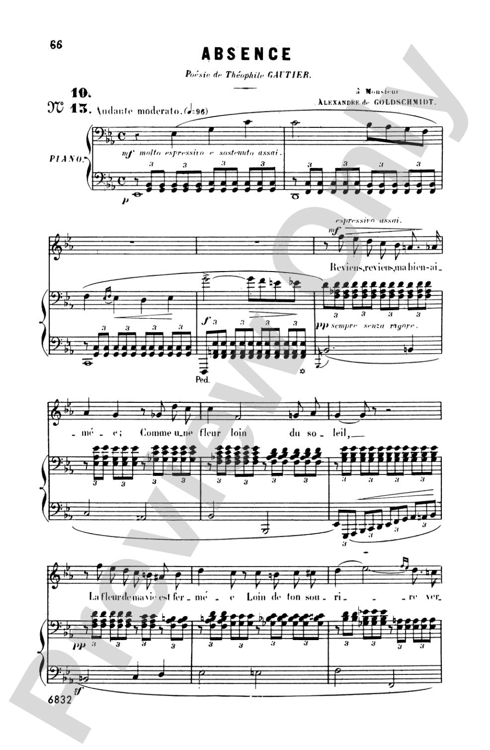 Bizet: Twenty Melodies-- Mezzo-Soprano or Baritone (French)