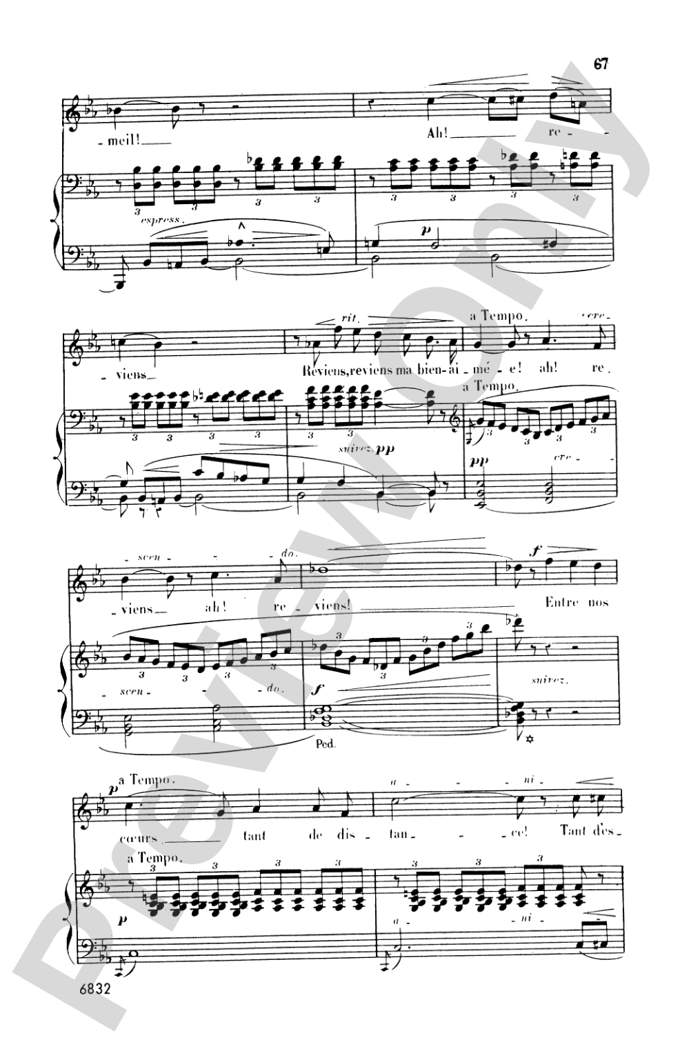 Bizet: Twenty Melodies-- Mezzo-Soprano or Baritone (French)