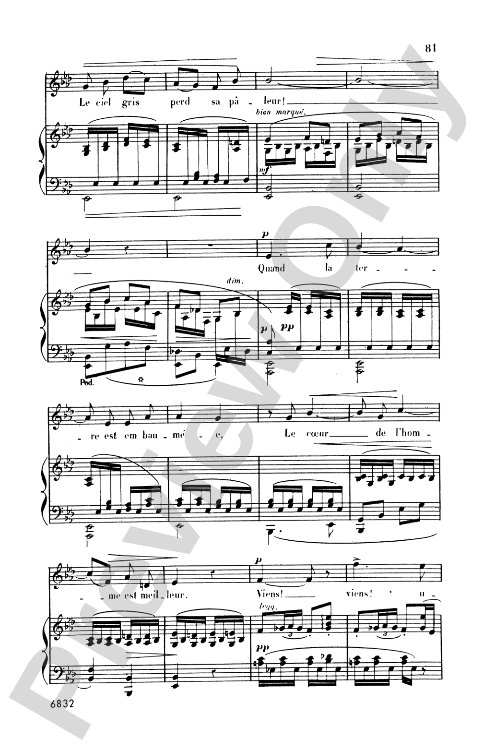 Bizet: Twenty Melodies-- Mezzo-Soprano or Baritone (French)