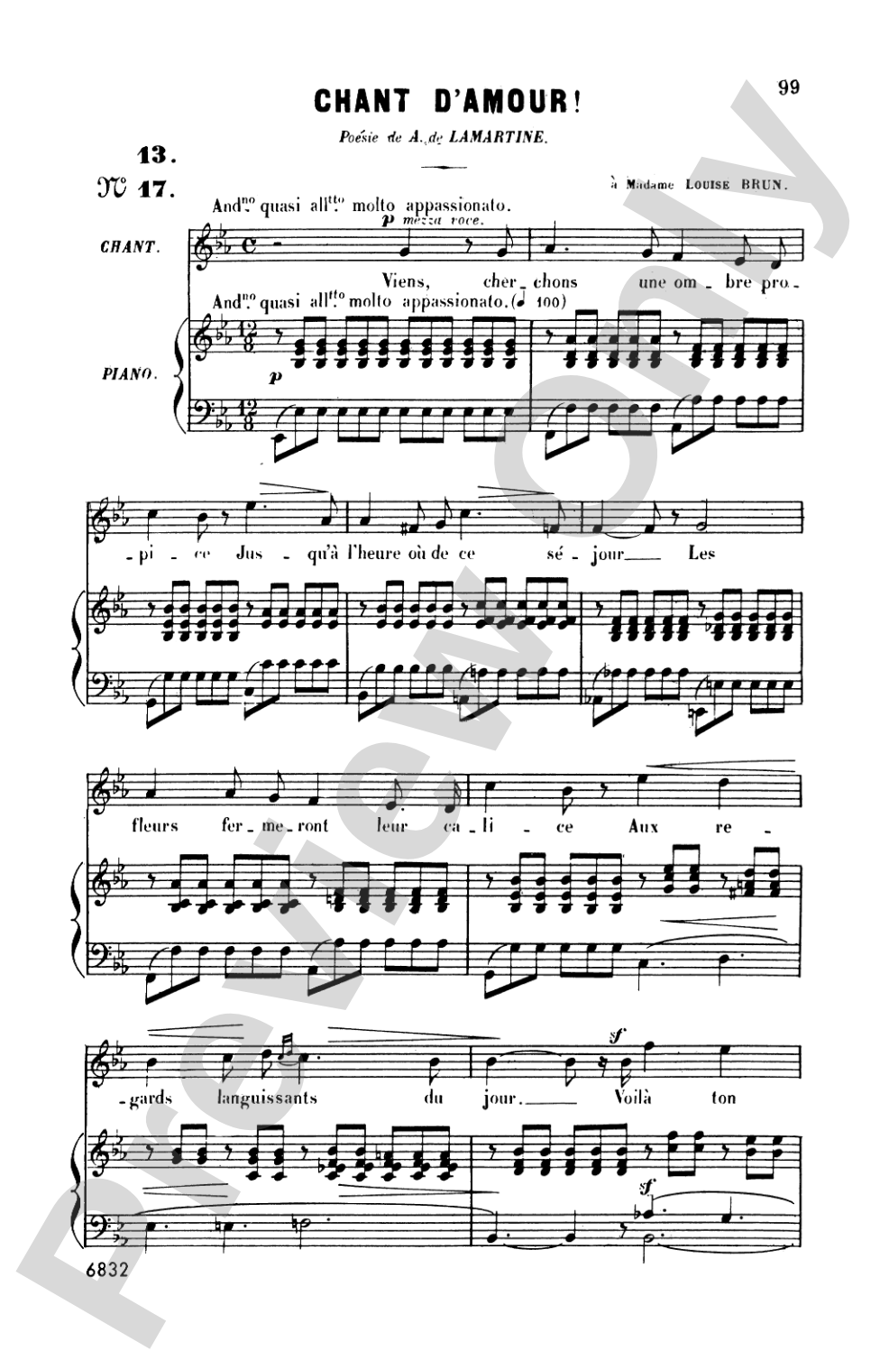 Bizet: Twenty Melodies-- Mezzo-Soprano or Baritone (French)