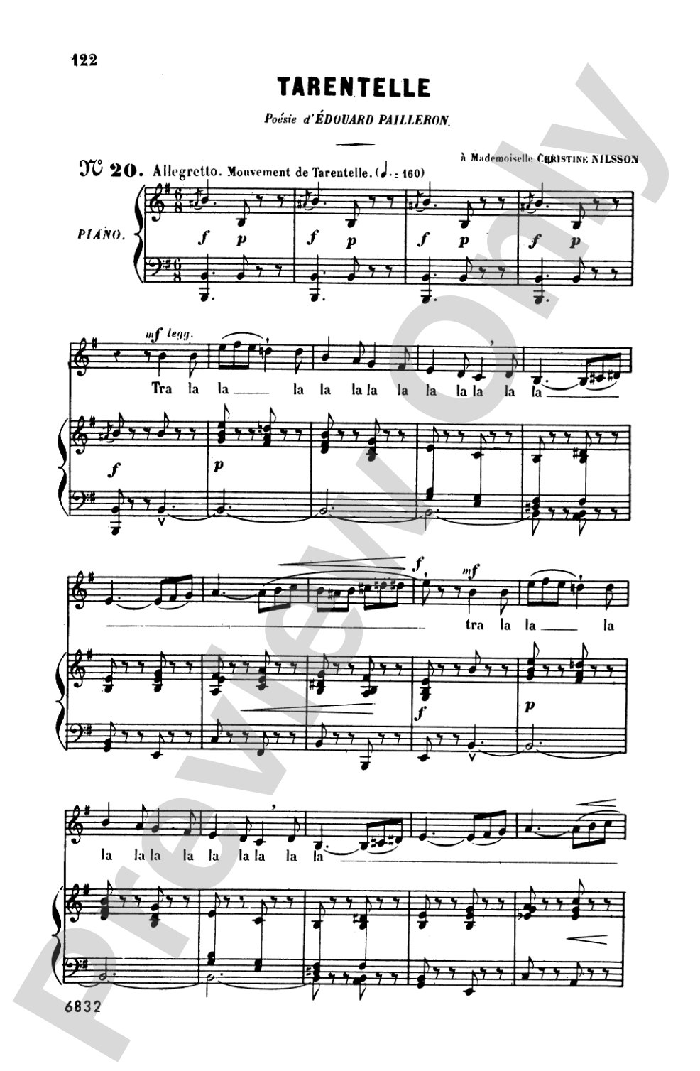 Bizet: Twenty Melodies-- Mezzo-Soprano or Baritone (French)
