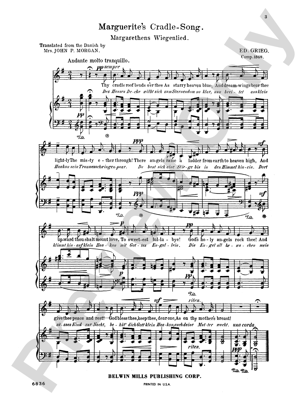 Grieg: Selected Songs for Low Voice-- 36 Songs (English/German): Low Voice Book