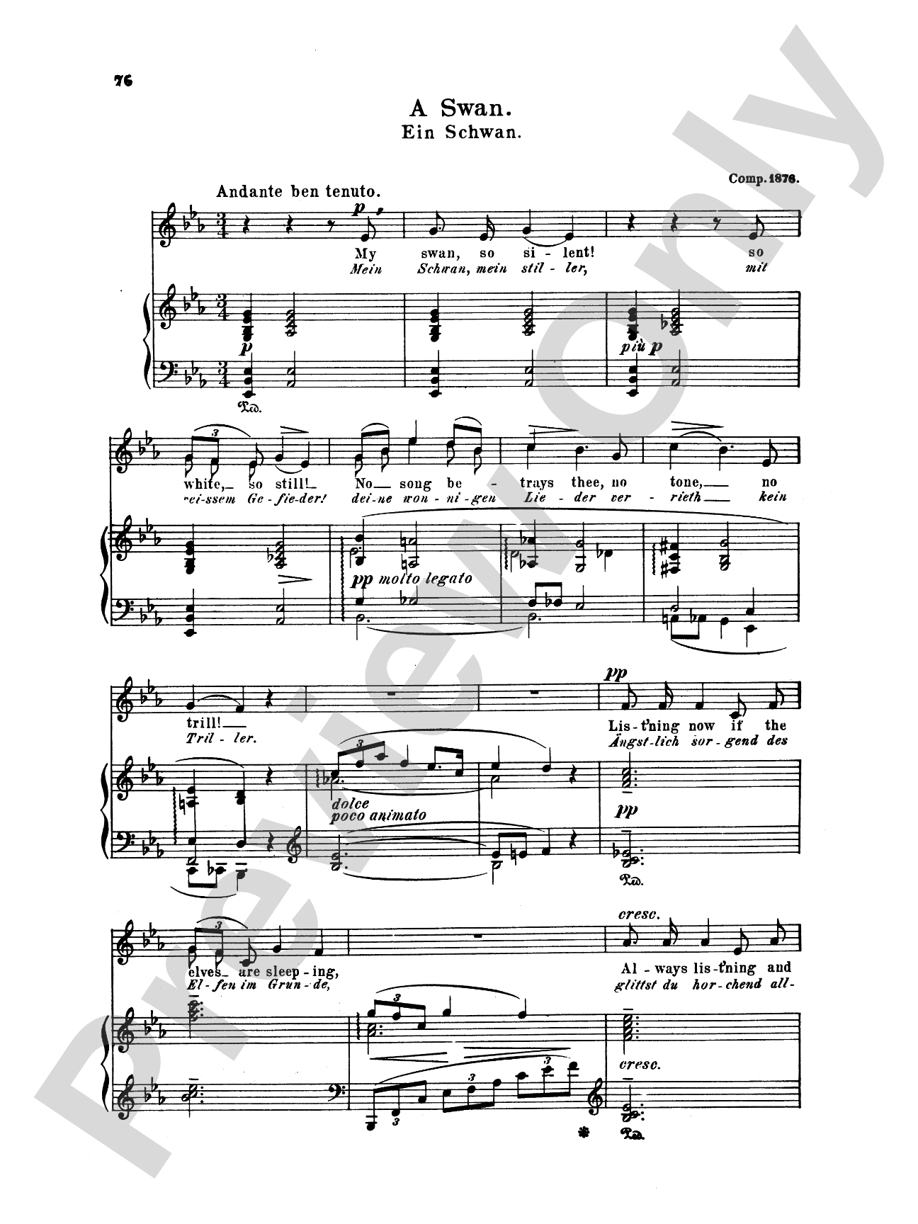 Grieg: Selected Songs for Low Voice-- 36 Songs (English/German)