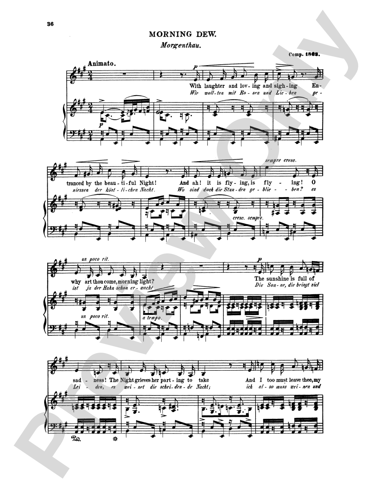 Grieg: Selected Songs for High Voice-- 36 Songs (English/German)