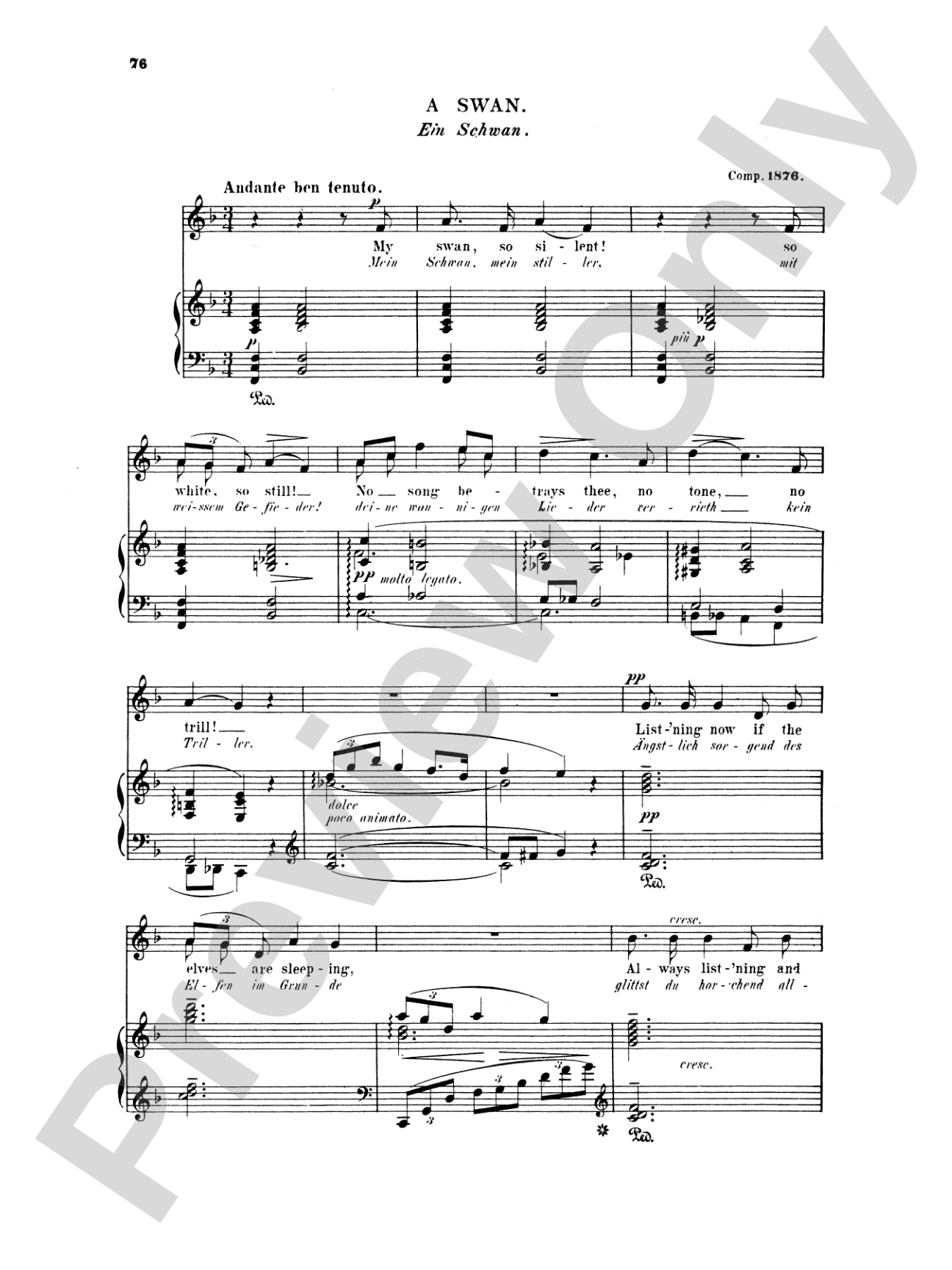 Grieg: Selected Songs for High Voice-- 36 Songs (English/German)