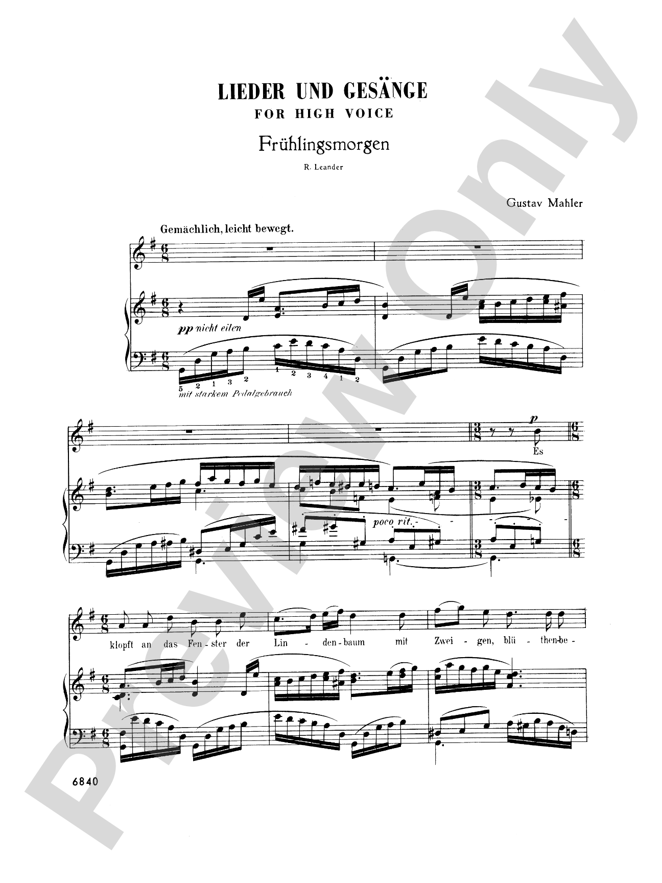 Mahler: Fourteen Songs including Nine from "Des Knaben Wunderhorn", High Voice (German): High Voice Book