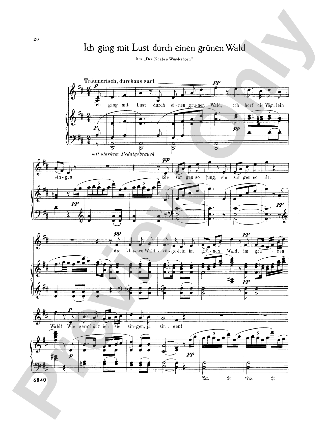 Mahler: Fourteen Songs including Nine from "Des Knaben Wunderhorn", High Voice (German)