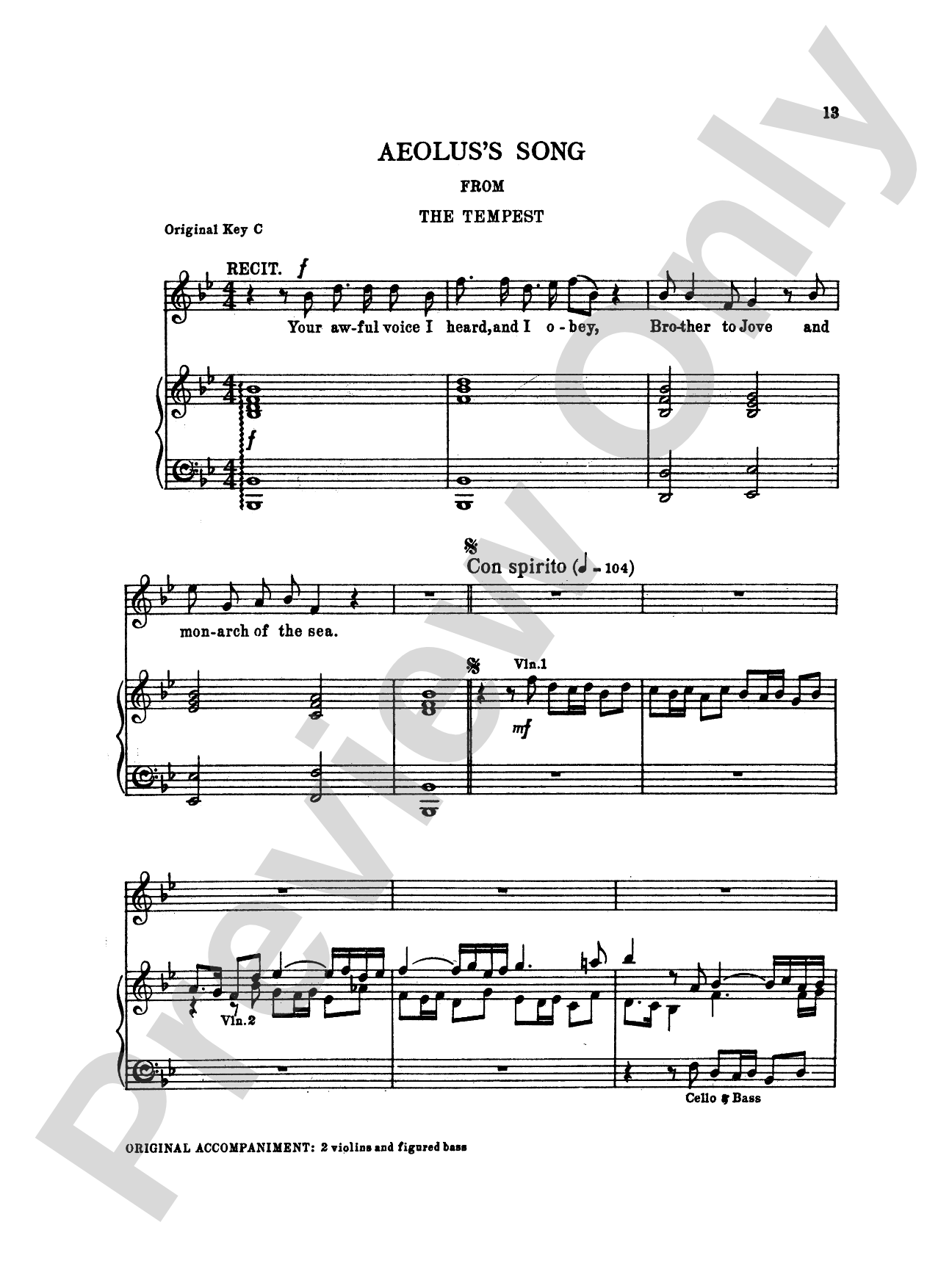 Purcell: Fifteen Songs and Airs for Soprano or Tenor from the Operas and the Odes
