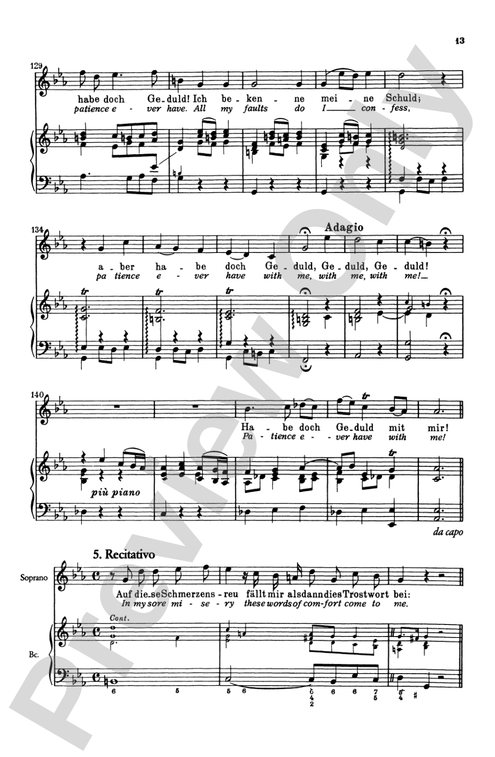 Bach: Soprano Solo, Cantata No. 199, Mein Herze Schwimmt Im Blut(German): Soprano Solo Voice Book