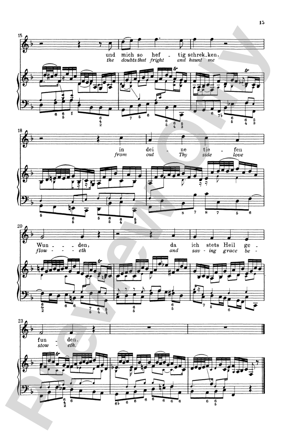 Bach: Soprano Solo, Cantata No. 199, Mein Herze Schwimmt Im Blut(German): Soprano Solo Voice Book