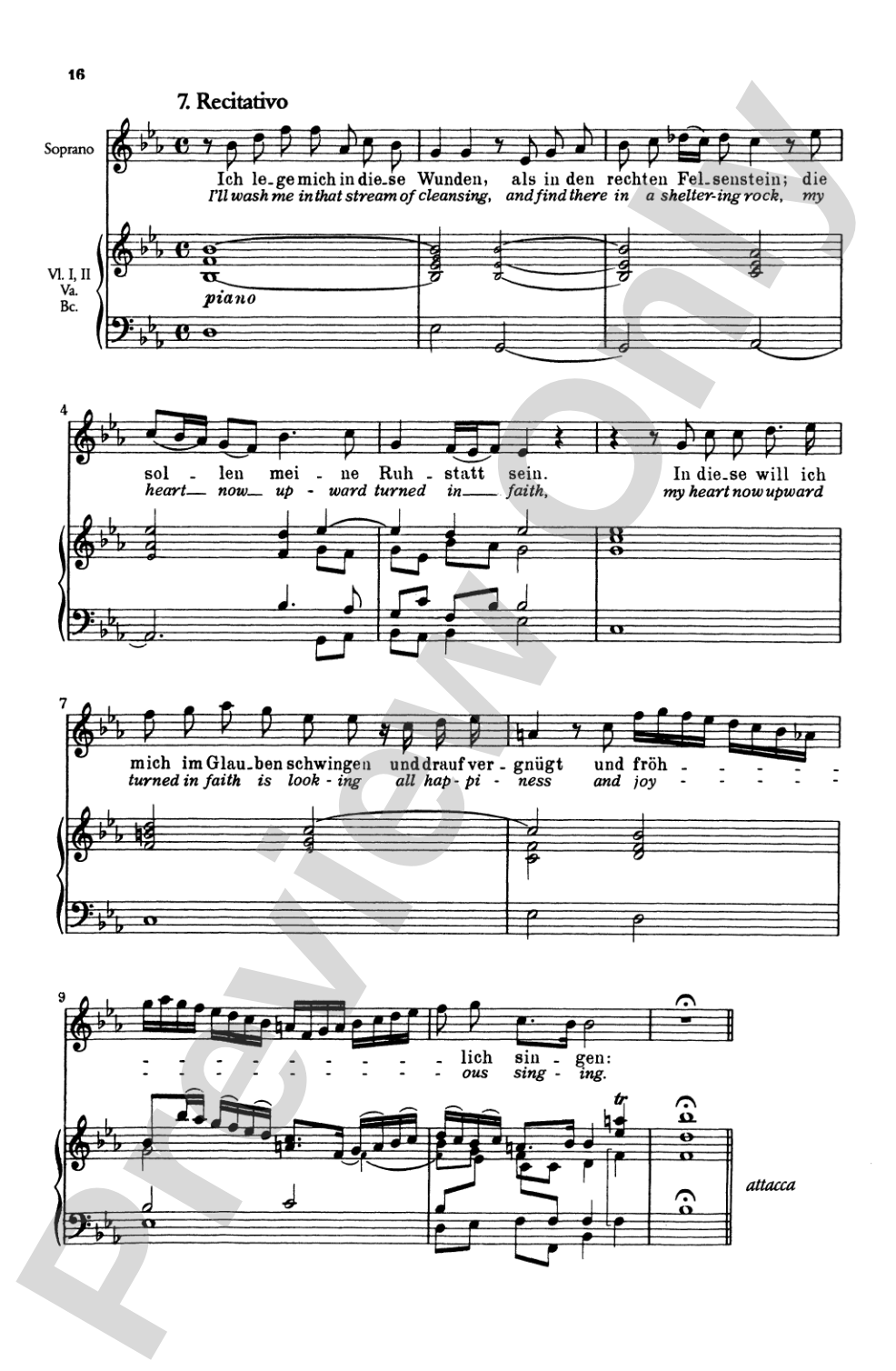Bach: Soprano Solo, Cantata No. 199, Mein Herze Schwimmt Im Blut(German): Soprano Solo Voice Book