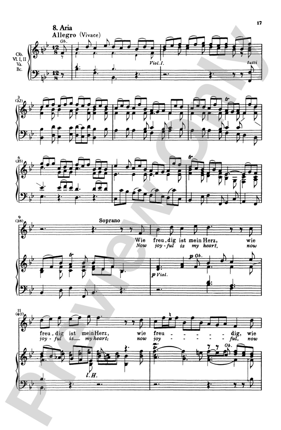 Bach: Soprano Solo, Cantata No. 199, Mein Herze Schwimmt Im Blut(German): Soprano Solo Voice Book