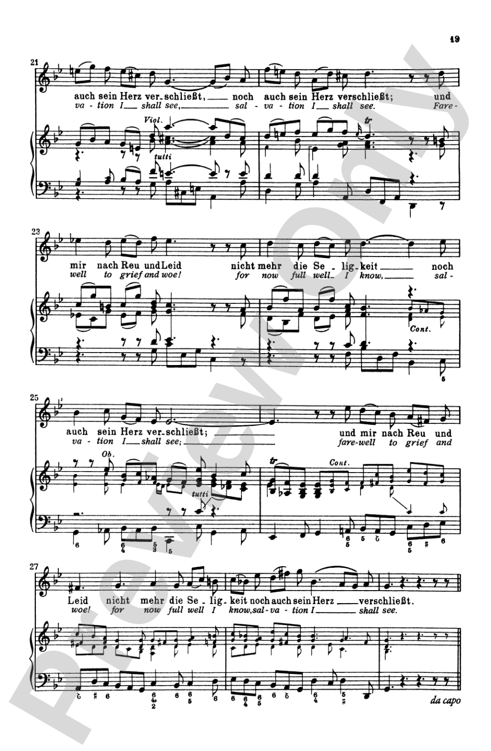 Bach: Soprano Solo, Cantata No. 199, Mein Herze Schwimmt Im Blut(German): Soprano Solo Voice Book