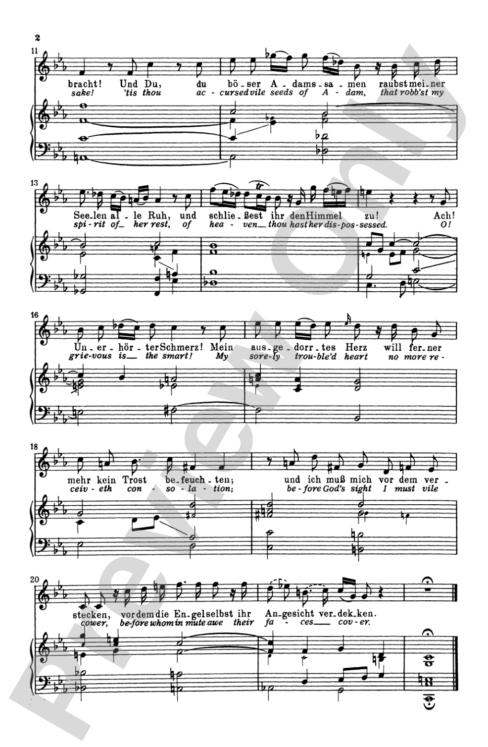 Bach: Soprano Solo, Cantata No. 199, Mein Herze Schwimmt Im Blut(German): Soprano Solo Voice Book