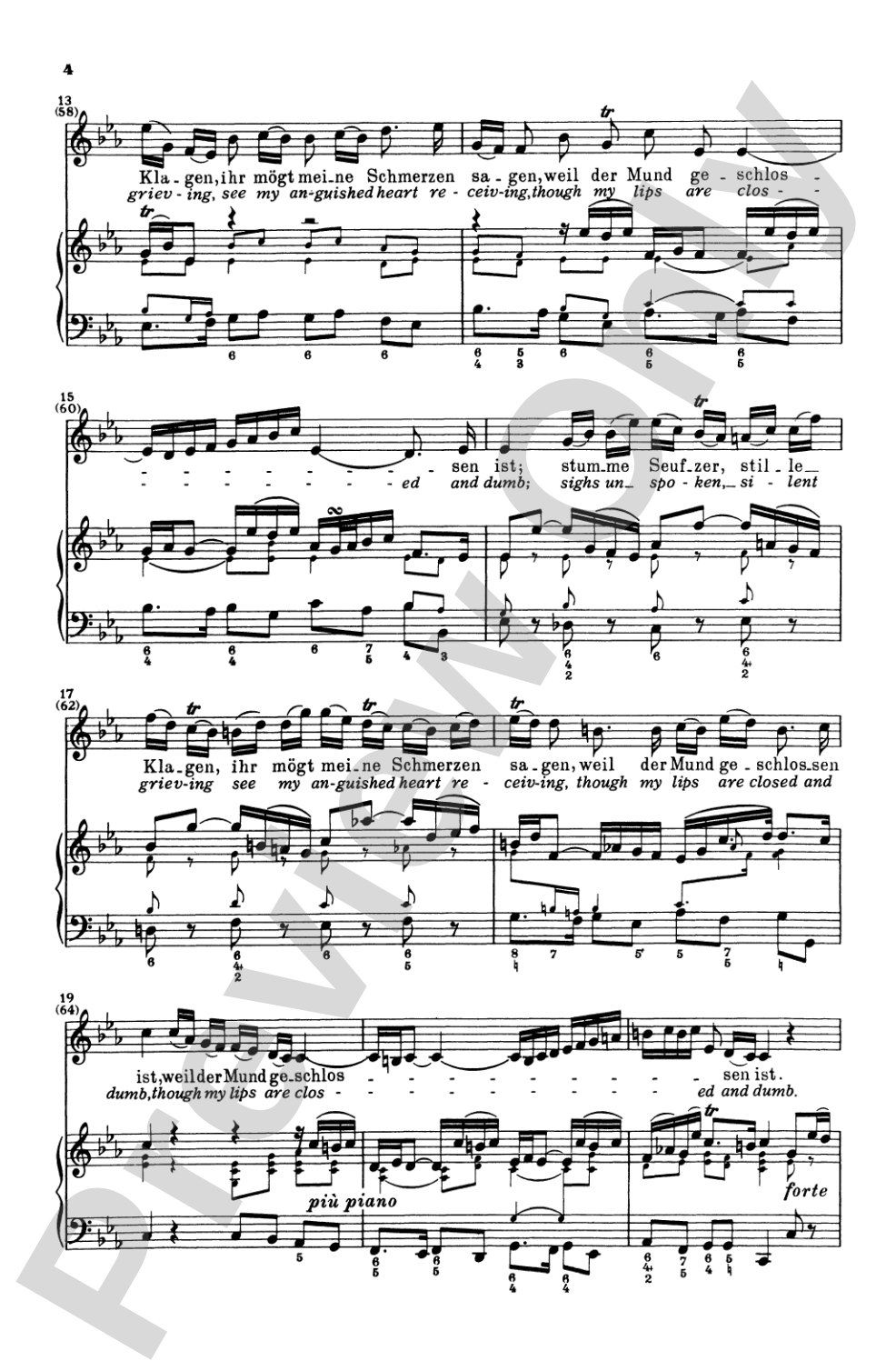Bach: Soprano Solo, Cantata No. 199, Mein Herze Schwimmt Im Blut(German): Soprano Solo Voice Book