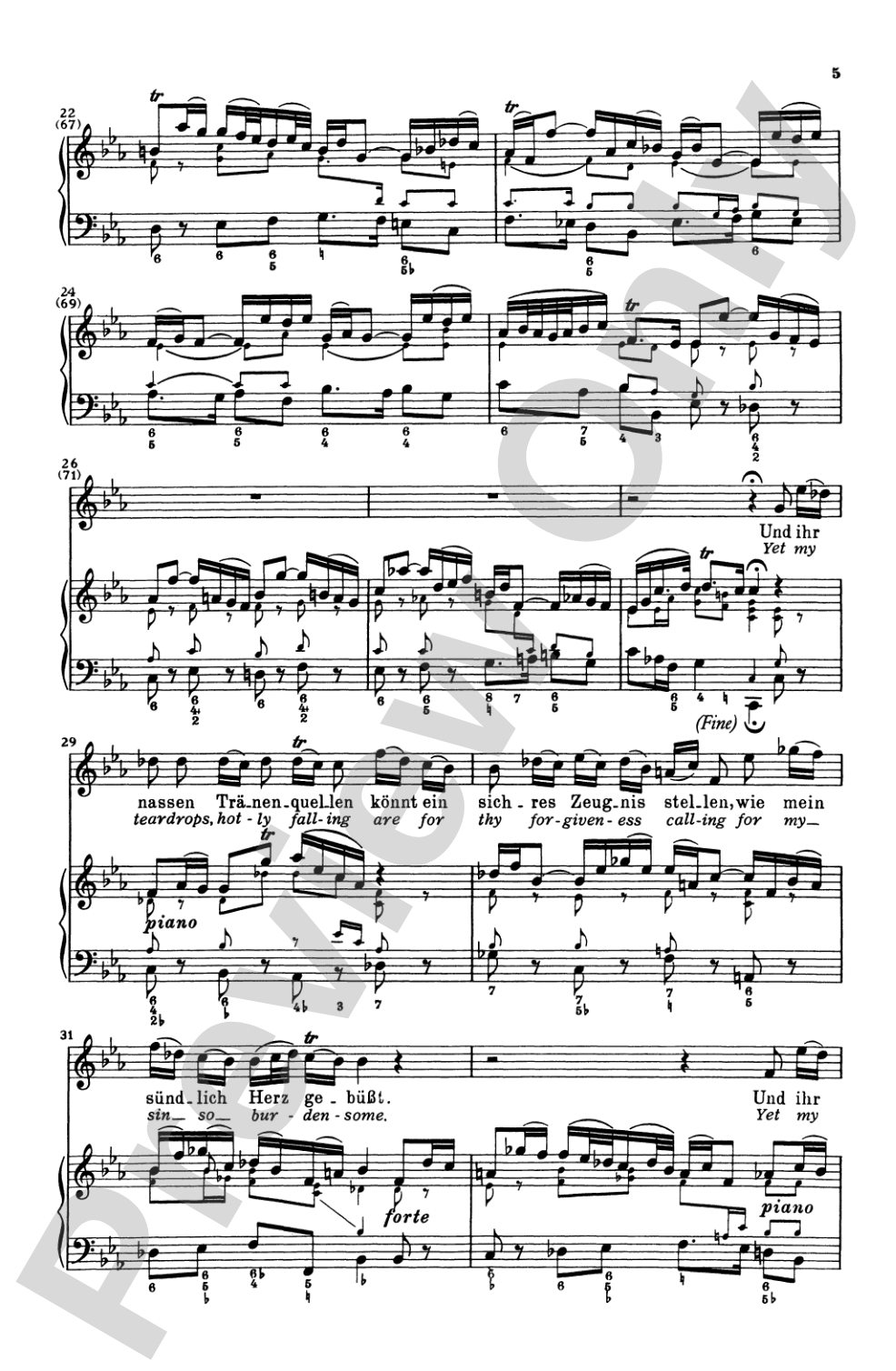 Bach: Soprano Solo, Cantata No. 199, Mein Herze Schwimmt Im Blut(German): Soprano Solo Voice Book