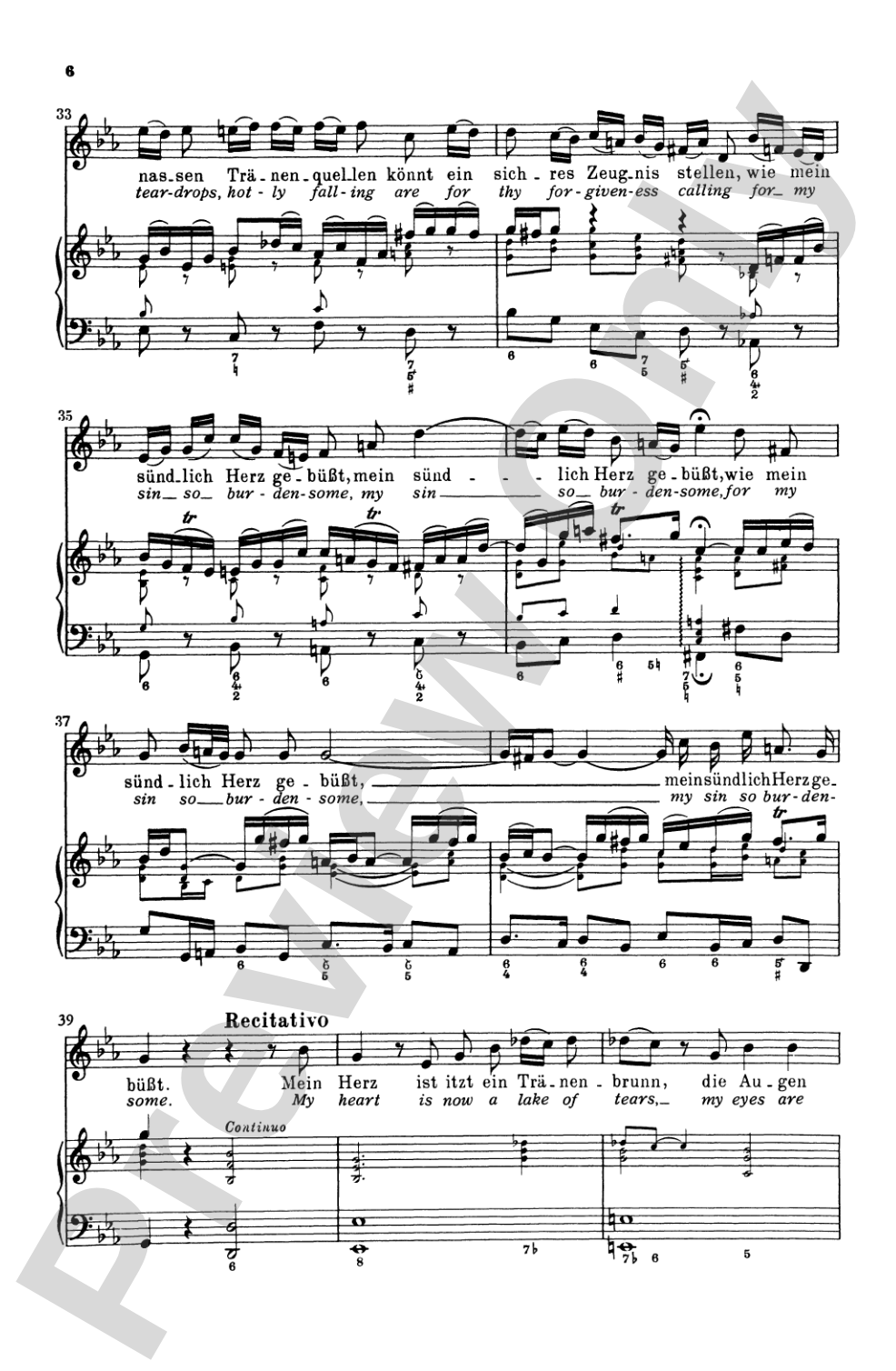 Bach: Soprano Solo, Cantata No. 199, Mein Herze Schwimmt Im Blut(German): Soprano Solo Voice Book