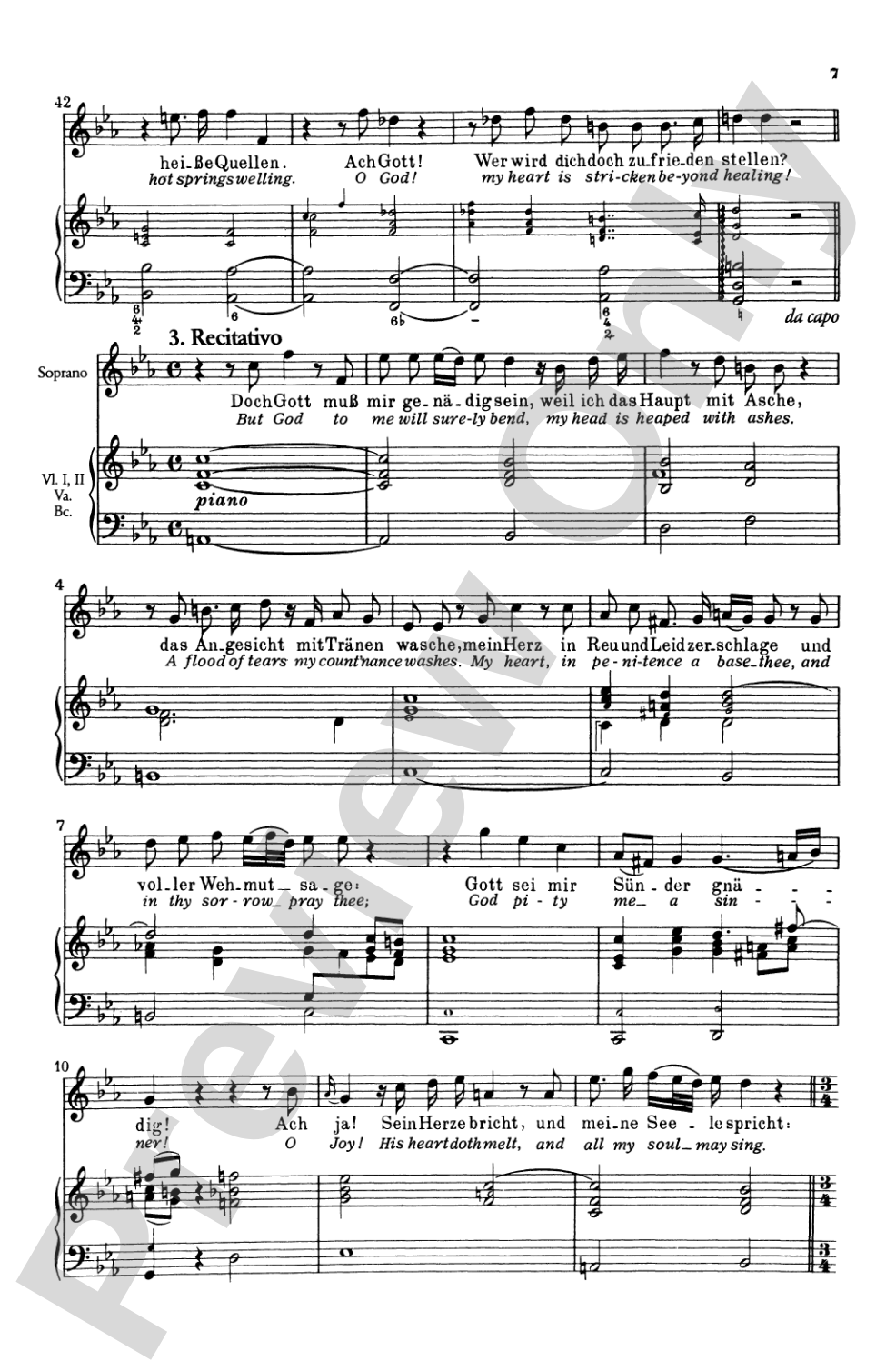 Bach: Soprano Solo, Cantata No. 199, Mein Herze Schwimmt Im Blut(German): Soprano Solo Voice Book