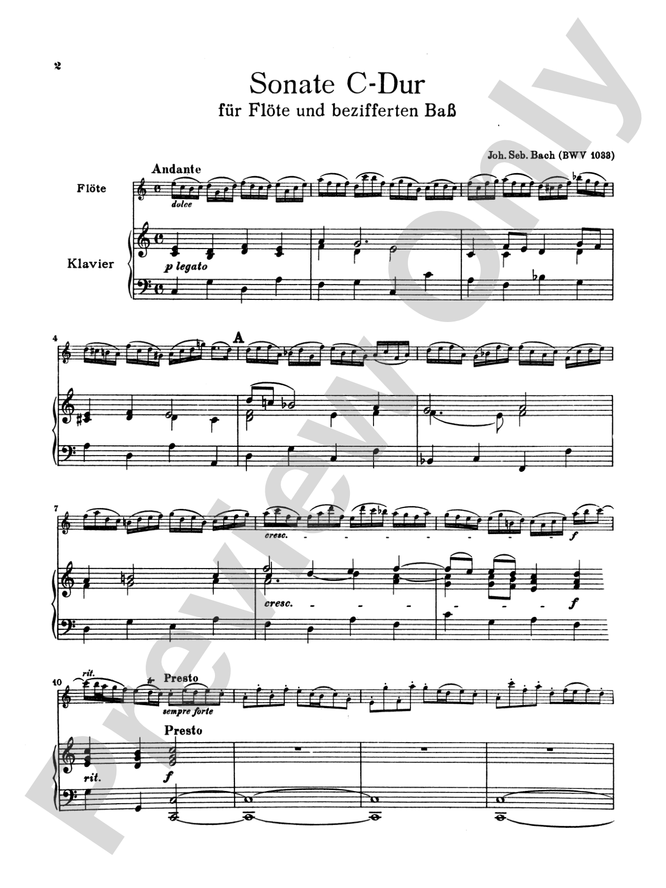 Bach: Six Sonatas, Volume II (Nos. 4-6): Flute Book