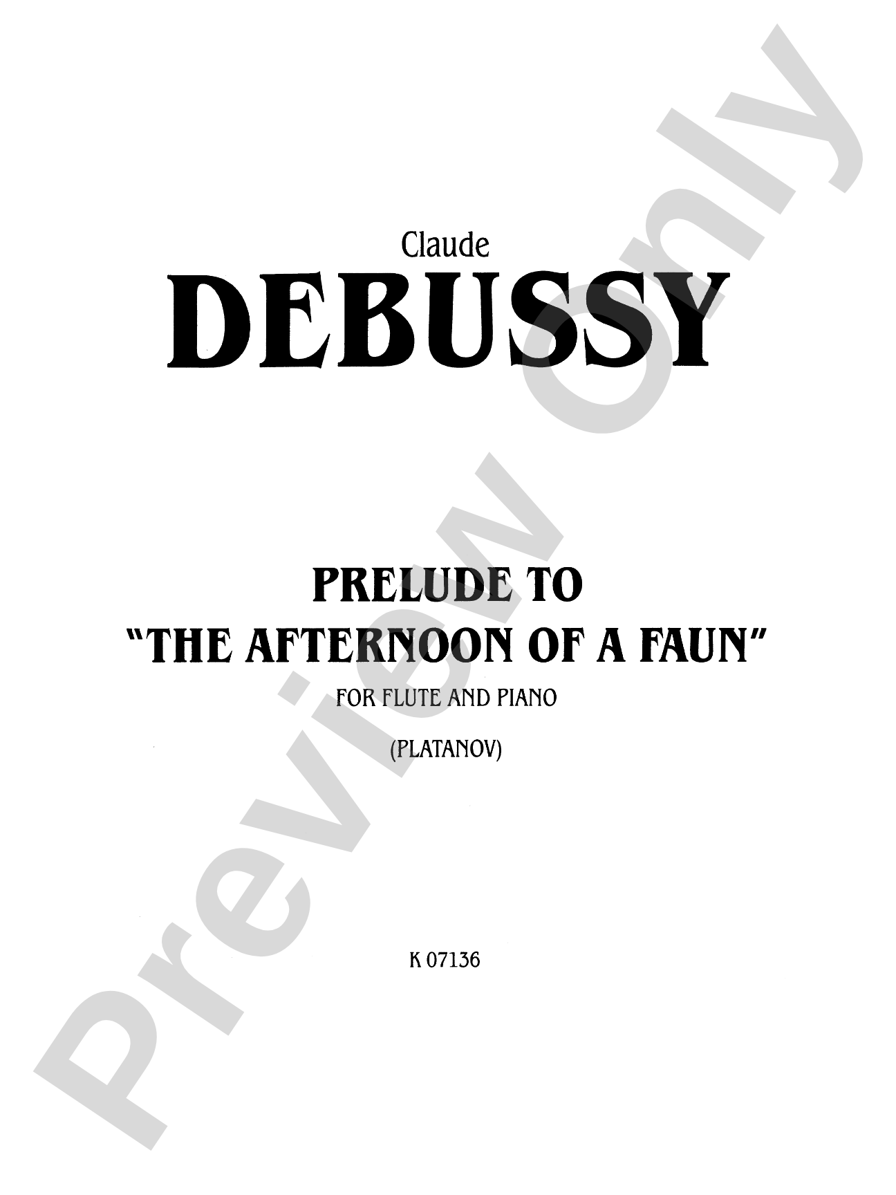 Debussy: Prelude to "The Afternoon of a Faun": Flute Part(s)