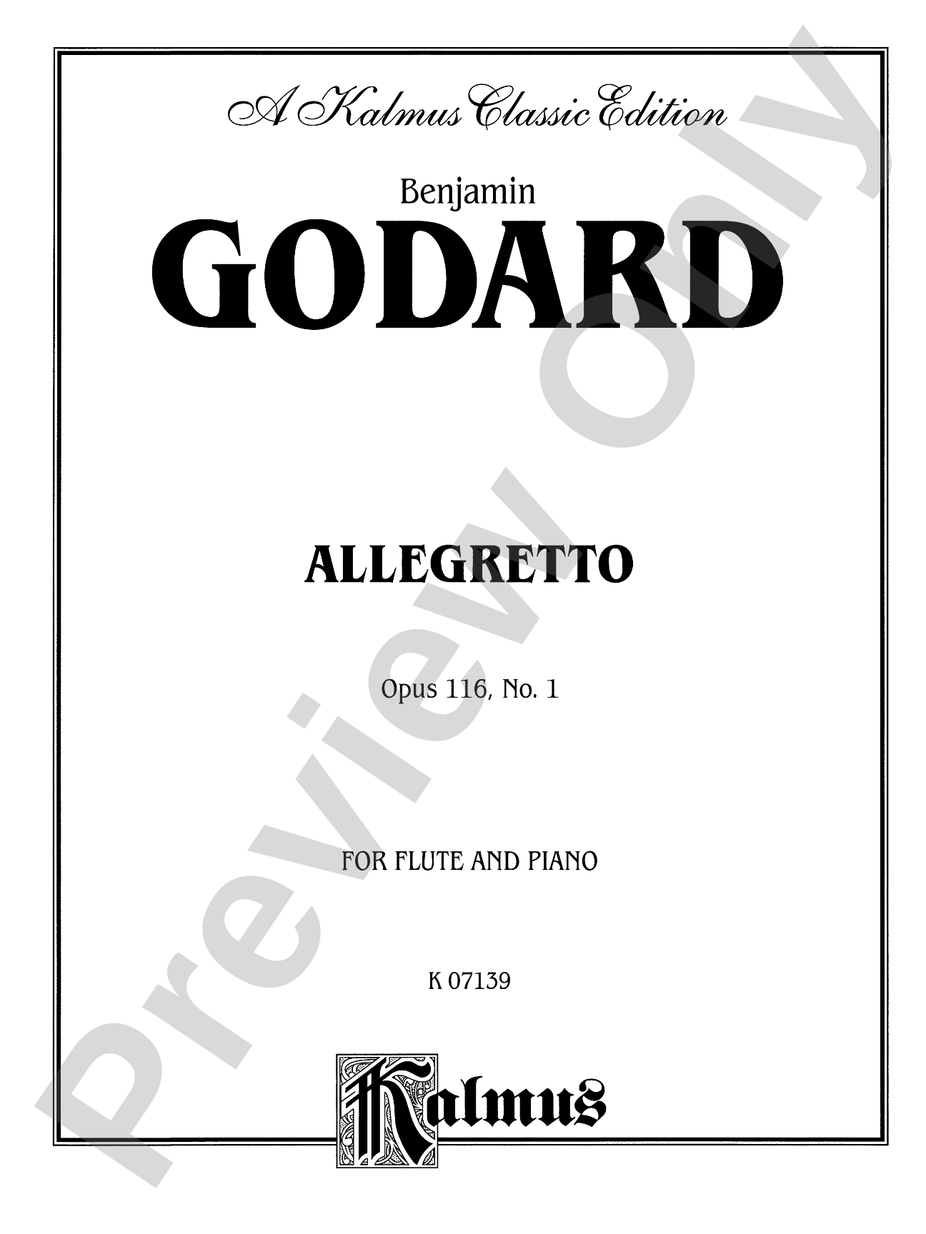 Godard: Allegretto, Op. 116, No. 1: Flute Part(s)