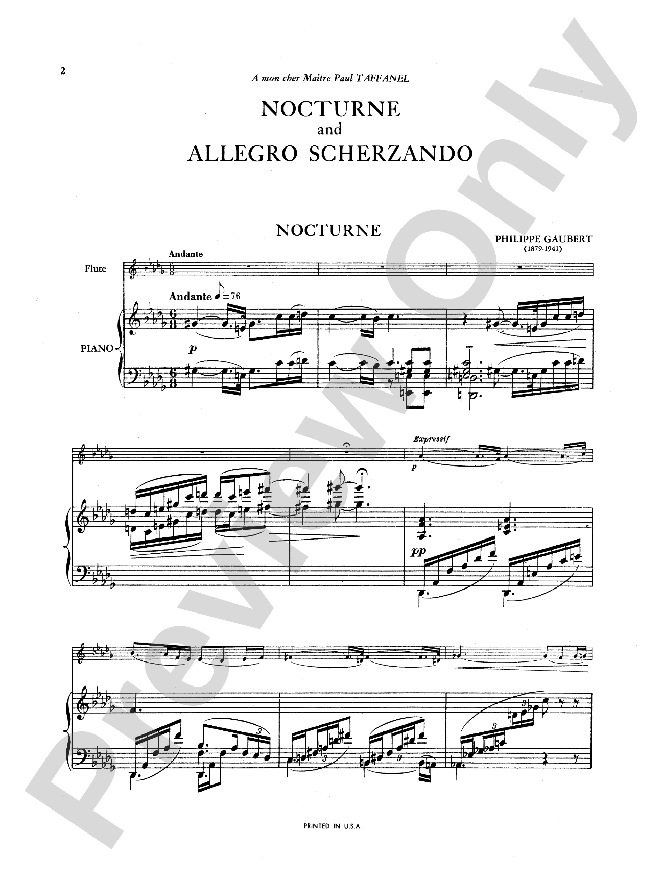 Gaubert: Nocturne and Allegro Scherzando: Flute Part(s)