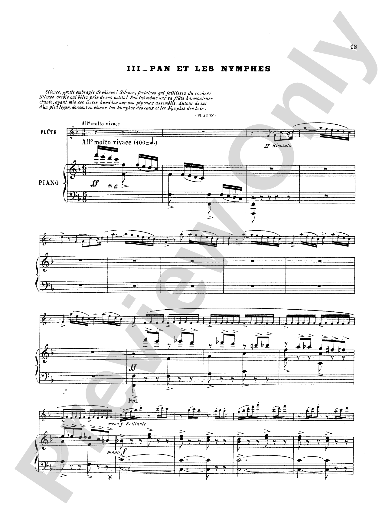 Mouquet: La Flute de Pan, Op. 15: Flute Part(s)