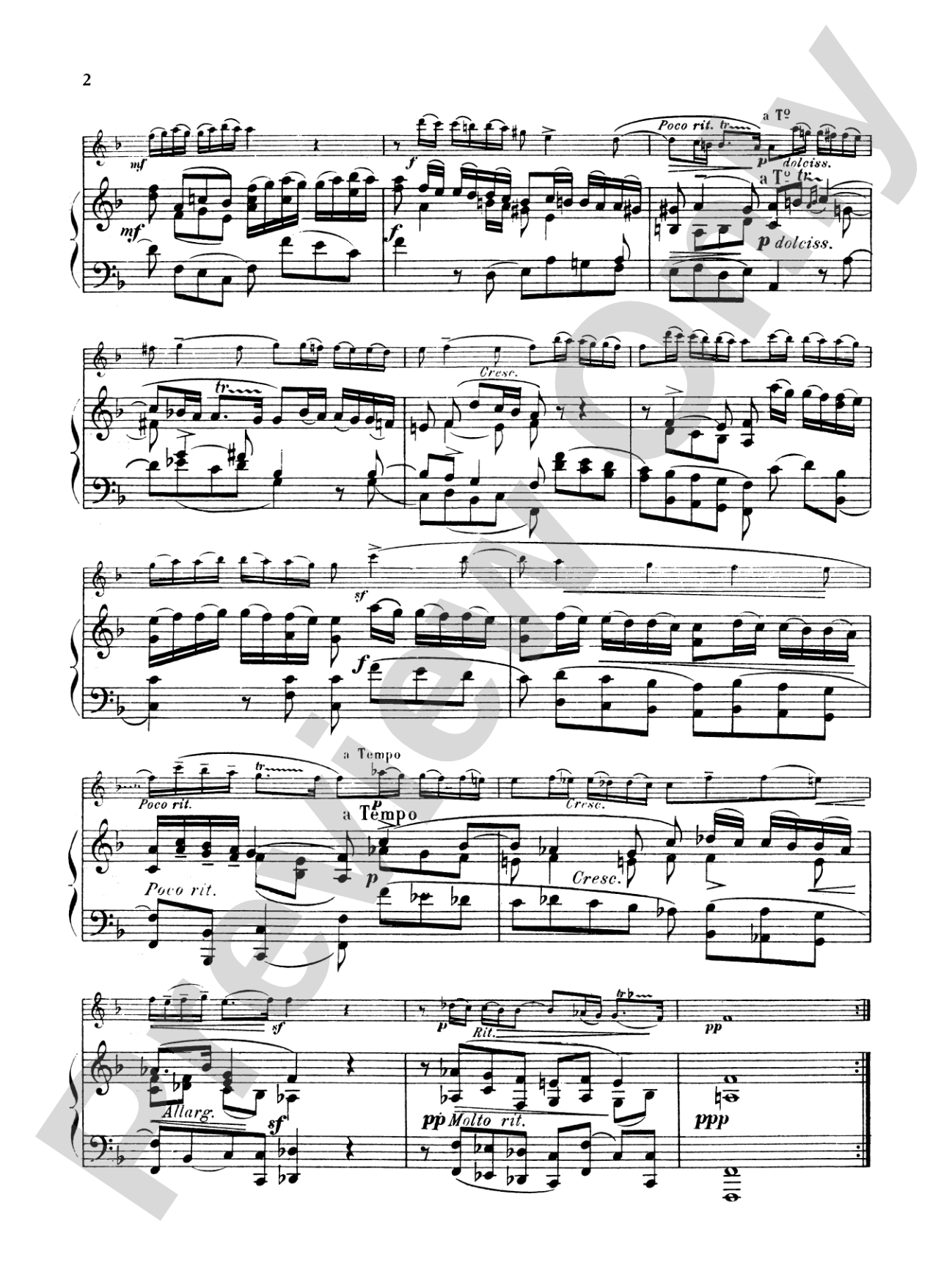 Loeillet: Sonata in F Major (Arr. Beon): Flute Part(s)