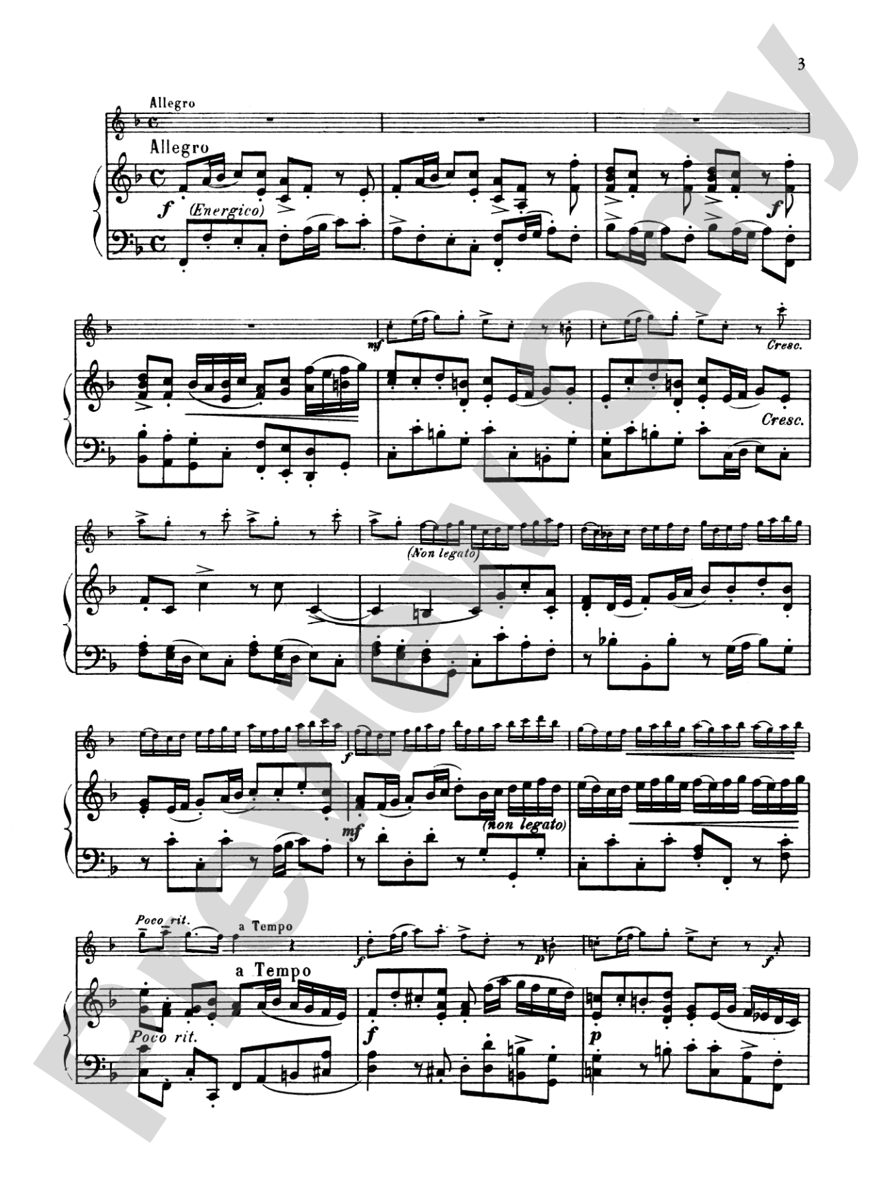 Loeillet: Sonata in F Major (Arr. Beon): Flute Part(s)