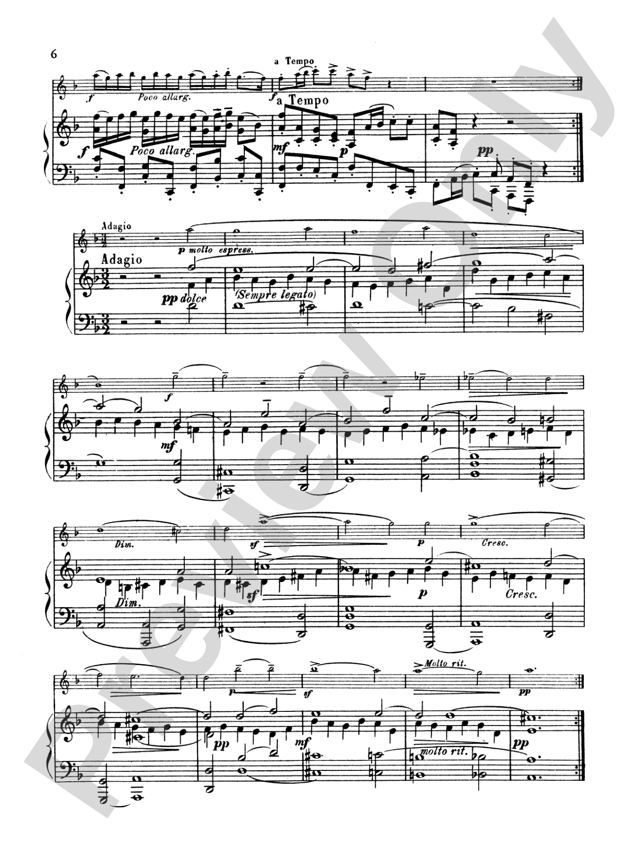 Loeillet: Sonata in F Major (Arr. Beon): Flute Part(s)