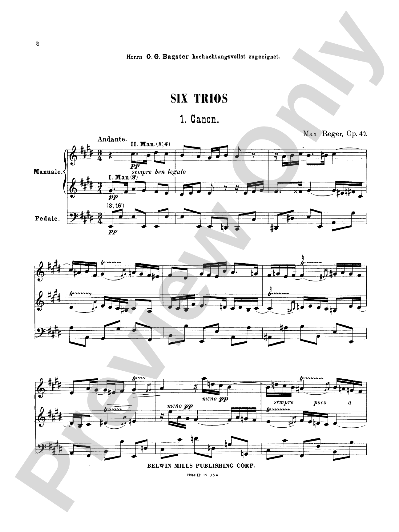Reger: Six Trios, Op. 47
