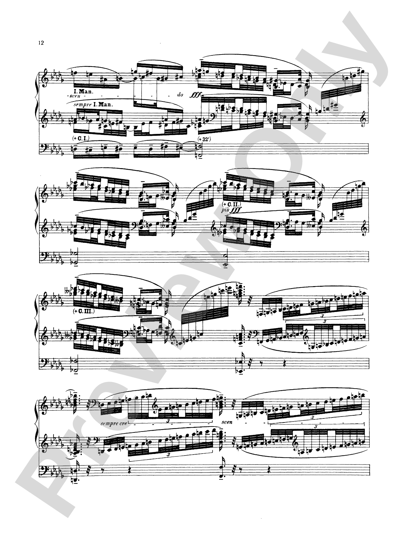 Reger: Fantasy and Fugue on the Name of Bach: Organ Sheet