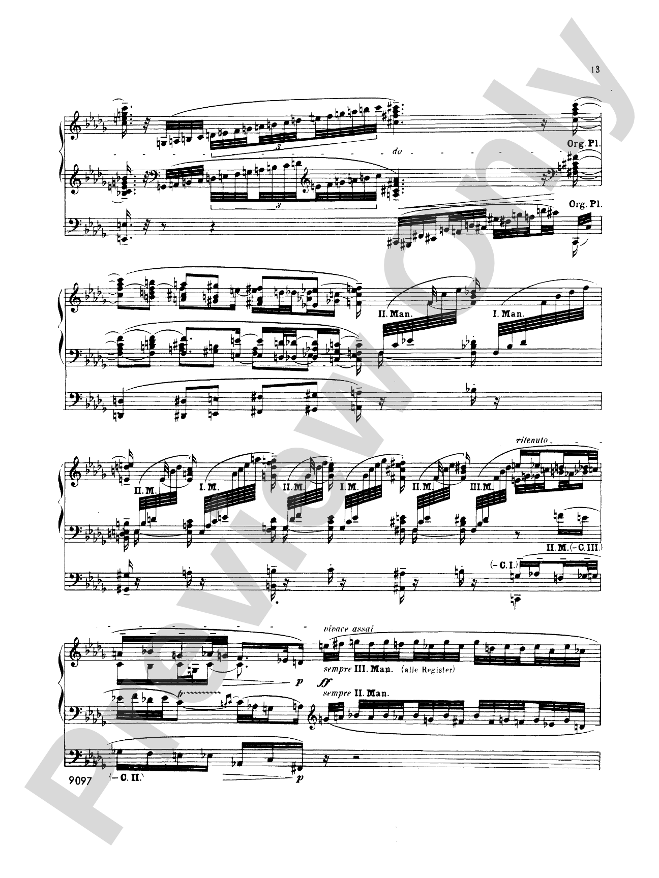 Reger: Fantasy and Fugue on the Name of Bach: Organ Sheet