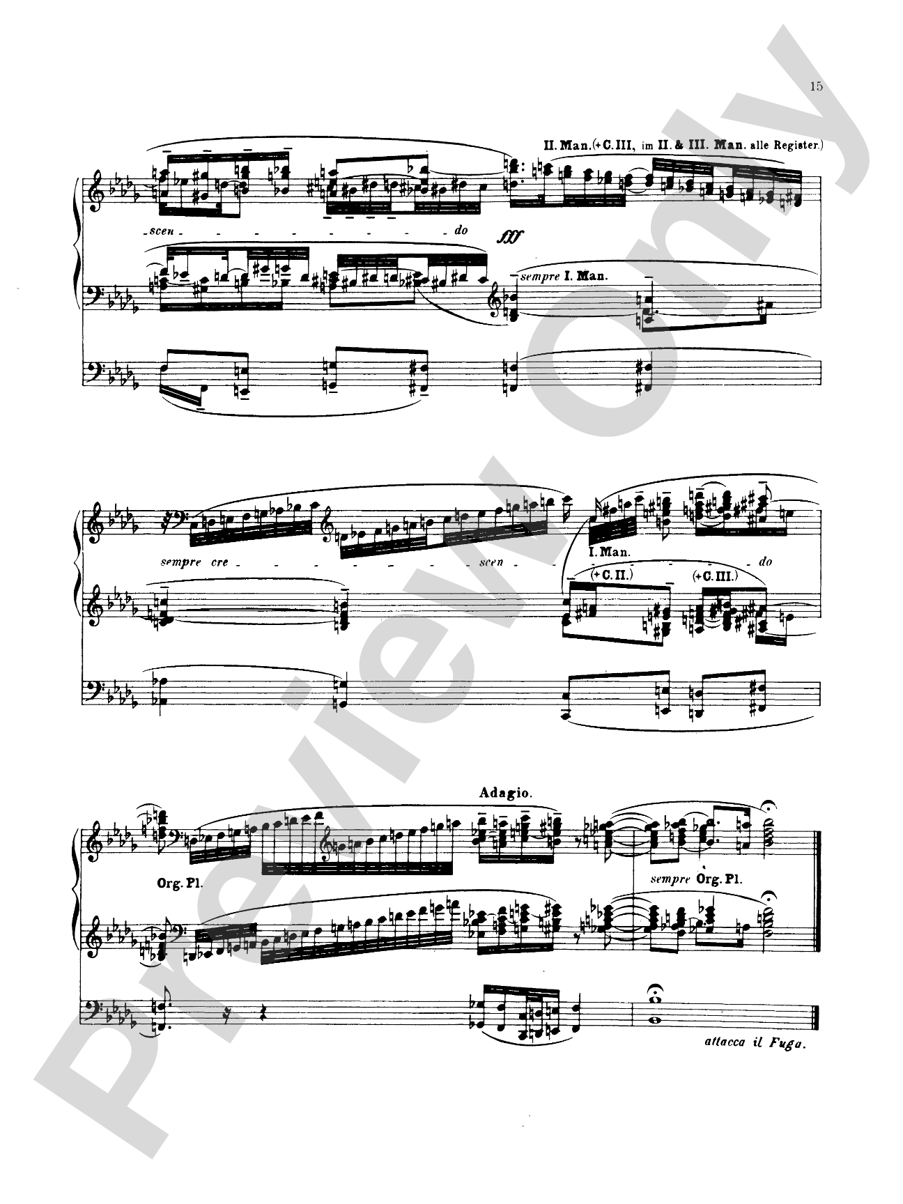 Reger: Fantasy and Fugue on the Name of Bach: Organ Sheet