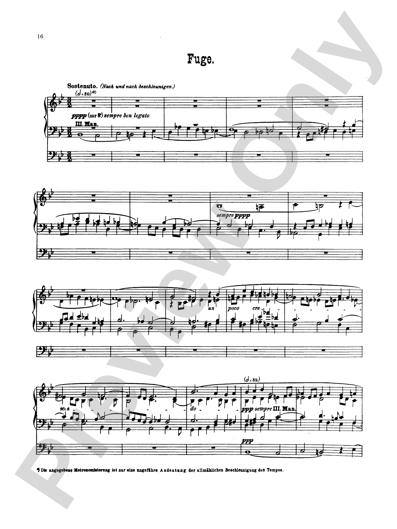 Reger: Fantasy and Fugue on the Name of Bach: Organ Sheet