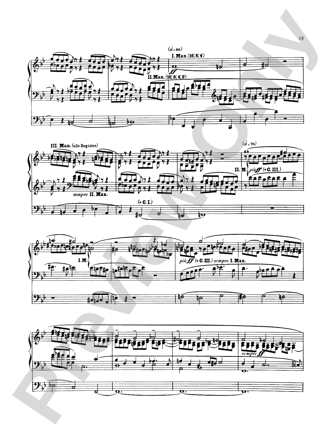 Reger: Fantasy and Fugue on the Name of Bach: Organ Sheet