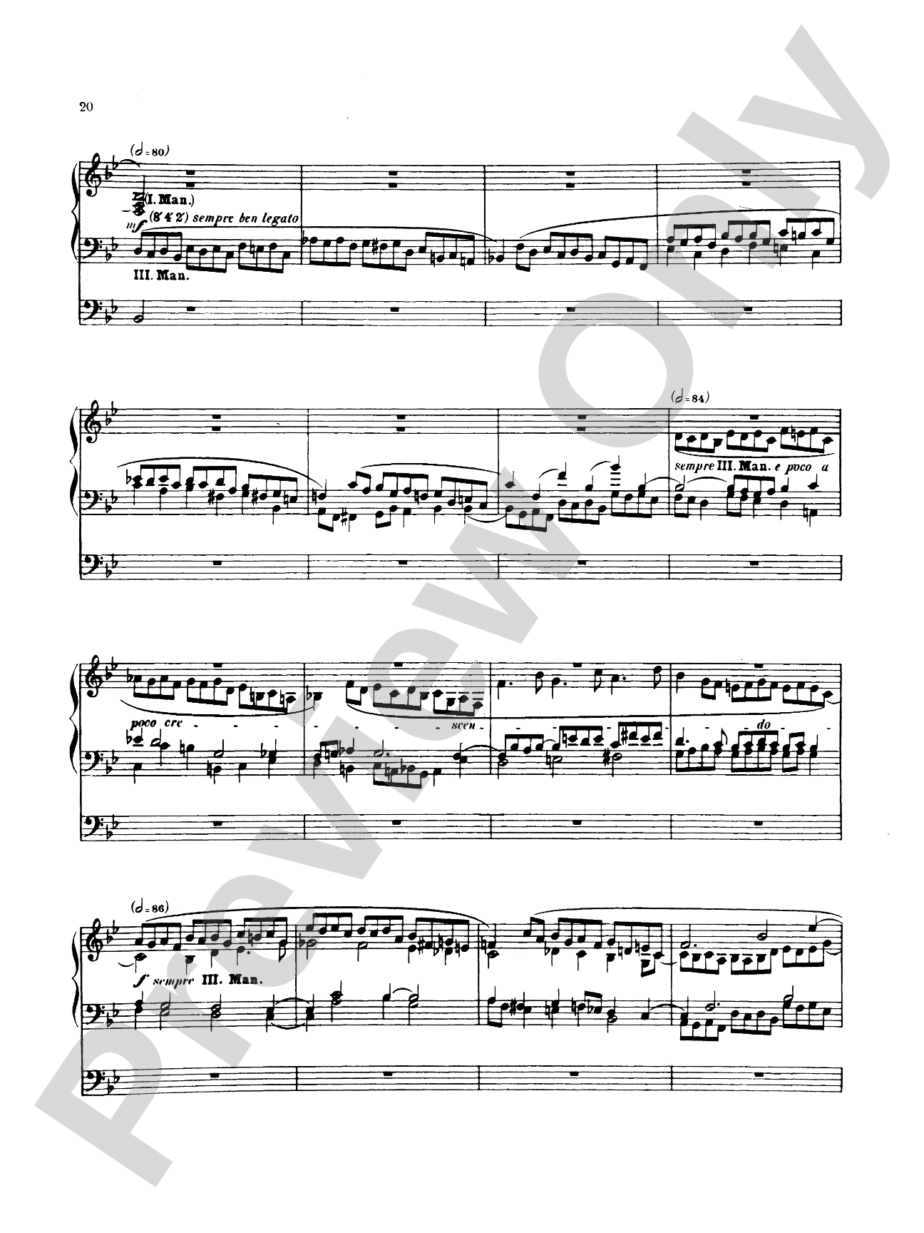 Reger: Fantasy and Fugue on the Name of Bach: Organ Sheet