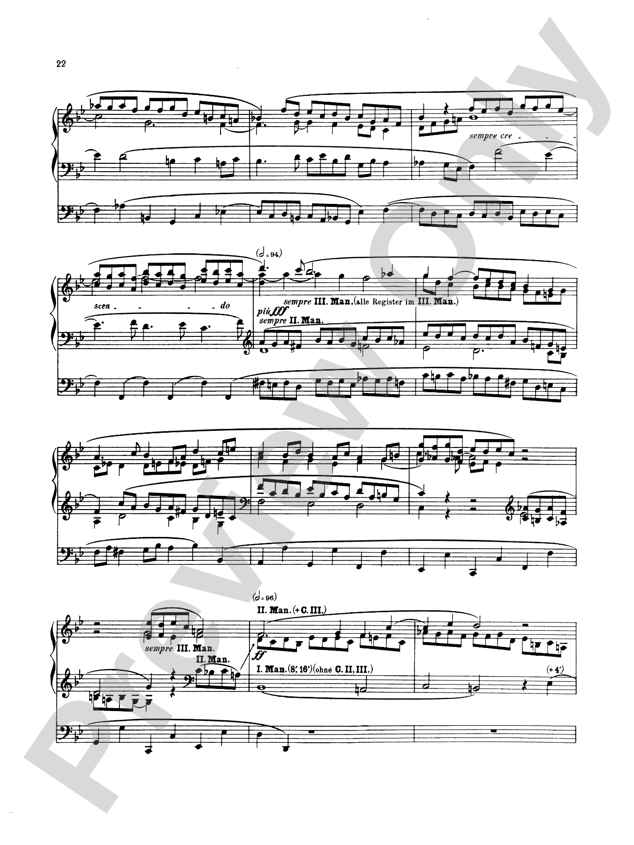 Reger: Fantasy and Fugue on the Name of Bach: Organ Sheet