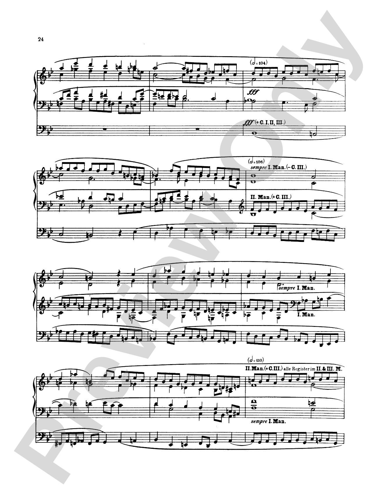 Reger: Fantasy and Fugue on the Name of Bach: Organ Sheet