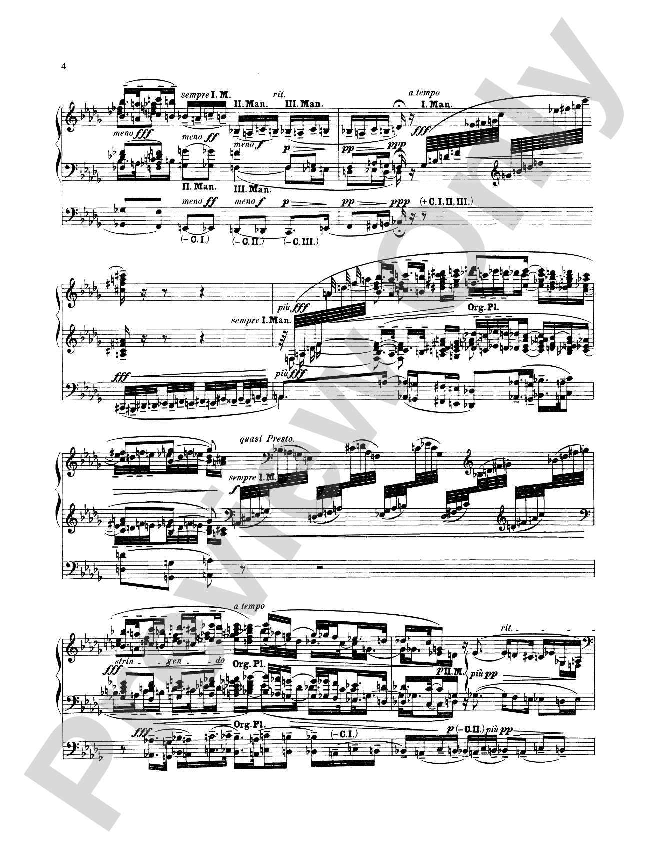 Reger: Fantasy and Fugue on the Name of Bach: Organ Sheet