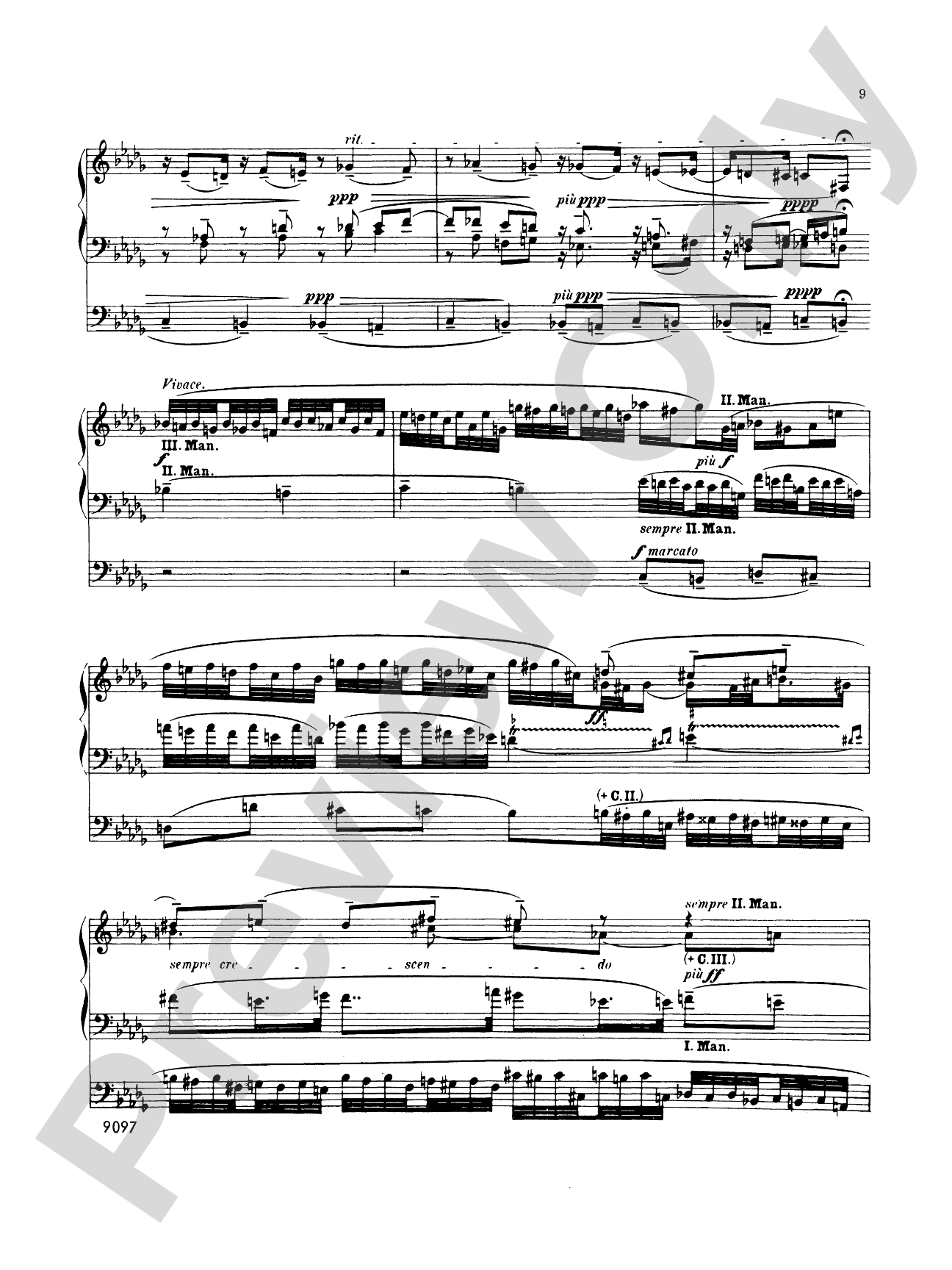 Reger: Fantasy and Fugue on the Name of Bach: Organ Sheet