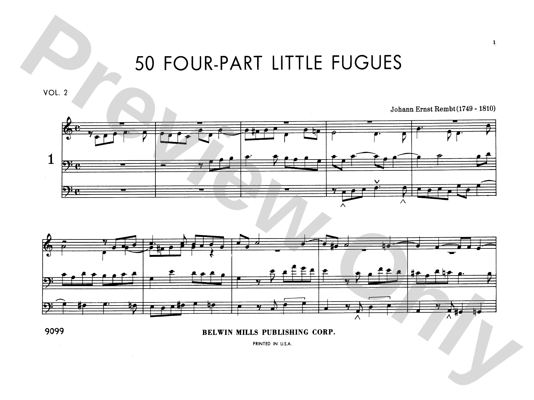 Rembt: 50 Four-Part Little Fugues, Volume II